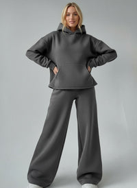 Oversized Hoodie-Set mit weiter Hose für Damen – Grau