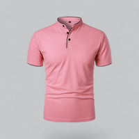 Fionn | Herren Poloshirt mit Stehkragen Kurzarm – Rosa
