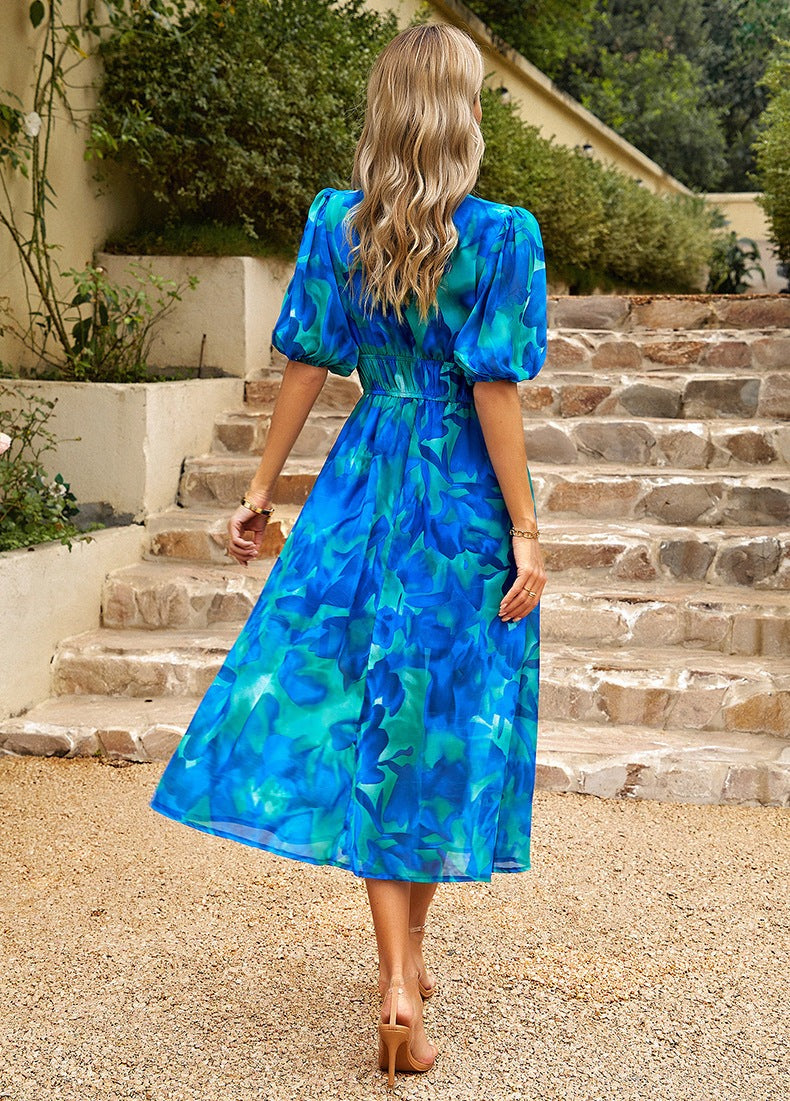 Elise - Elegantes V-Ausschnitt Kleid