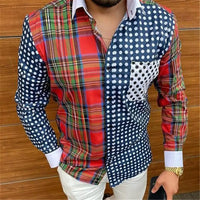 Floriano | Herren Langarm Hemd mit Blumenmuster – Dunkelblau