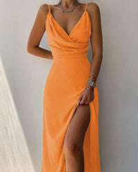 Irelynn | Leichtes Sommer-Maxikleid – Orange