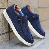 Sebastian | Flache Sohle Elastische Schnürung Loafer – Marine