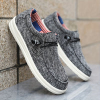 Sebastian | Flache Sohle Elastische Schnürung Loafer – Grau