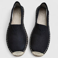 Emily | Atmungsaktiv Espadrille-Stil Ballerinas – Schwarz