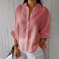 Heidi-Mode | Leinen Damenbluse für den Sommer – Rosa