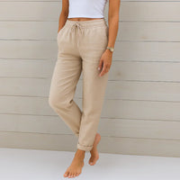 Ellaine | Leinen-Stretchhose – Creme