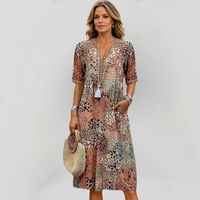 FRANCESCA  | Lebhaftes Sommerkleid – Leopardenmuster