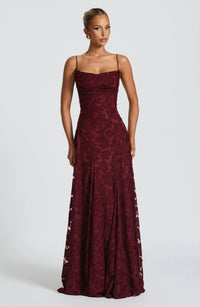 Melanie | Elegantes Maxi-Kleid – Kirschlack
