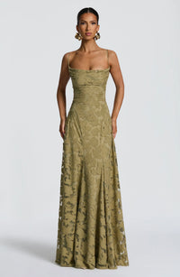 Veya - Glänzendes Abendkleid – Salbei