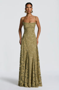 Melanie | Elegantes Maxi-Kleid – Salbei