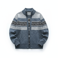 Matthew | Zip-Up Vintage Cardigan – Blau
