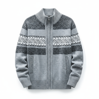 Matthew | Zip-Up Vintage Cardigan – Hellgrau