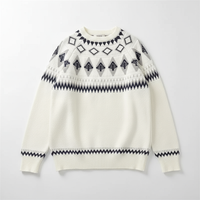 Ezra | Vintage Isländischer Pullover – Weiß