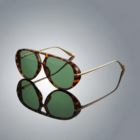 Leon | Elegante Aviator Sonnenbrille im Herrenstil – Grün
