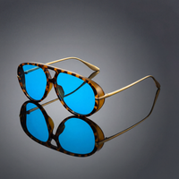 Leon | Elegante Aviator Sonnenbrille im Herrenstil – Blau