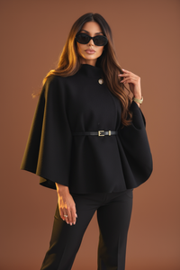 Annalena™ | Mantel mit Gürtel – Schwarz