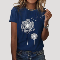 Frida | Damen Pusteblume Print T-Shirt – Blau