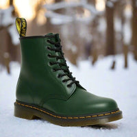 Frida | Geschnürte Stiefeletten mit Profilsohle – Grün