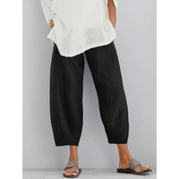 Galina | Damen Haremshose Weite Pumphose Elastischer Bund – Schwarz