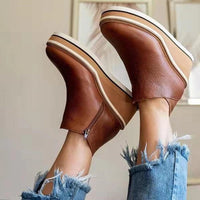 Damen Stiefeletten | Plateau – Dunkelbraun