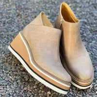 Damen Stiefeletten | Plateau – Aprikose