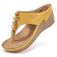 Angelina | Konturiertes Fußbett Fußgewölbestütze Sandalen – Gelb