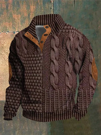 Heiko | Bedruckter wärmender Pullover – Dunkelrot