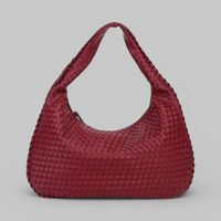 Geräumige Damenhandtasche | Moderne – Weinrot