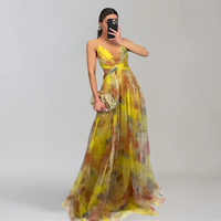 GIADA  | Leichtes Kleid mit floralem Muster – Gelb