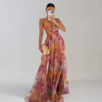 GIADA  | Leichtes Kleid mit floralem Muster – Orange