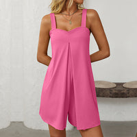 ASYA - KURZER JUMPSUIT MIT BREITEN TRÄGERN – Rosa