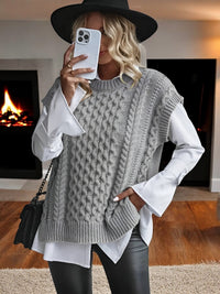 Vivien - Ärmelloses Stricktop – Grau