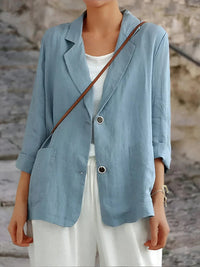 Greta | Damen Business Blazer mit Knöpfen – Blau
