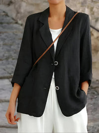 Greta | Damen Business Blazer mit Knöpfen – Schwarz