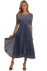 Greta | Fließendes A-Linien Midikleid – Lila