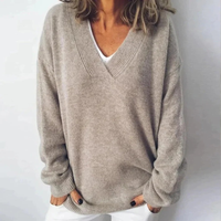 Greta | Kuscheliger V-Ausschnitt Pullover – Beige