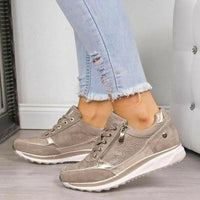 Greta | Orthopädische Sneaker mit Reißverschluss – Beige
