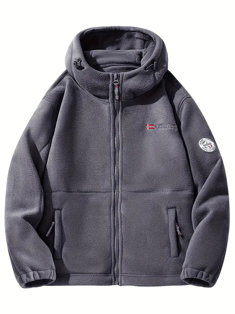 Liadyx | Outdoor-Fleece gefütterte Kapuzenjacke für Männer – Polyester