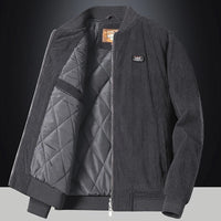 TOBIAS - CORDJACKE MIT GESTEPPTEM FUTTER – Grau