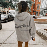 Übergroßer warmer Kapuzenpullover – Grau