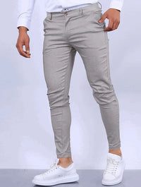 LENNARD - SLIM FIT ELASTISCHE HOSE – Hellgrau
