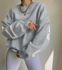 Olea - Gemütlicher Oversized Pullover – Hellgrau