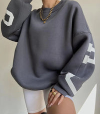 Olea - Gemütlicher Oversized Pullover – Grau