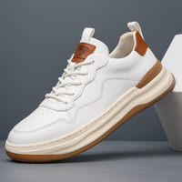 Grove | Herren gearbeitete Leder Sneaker Schnürschuhe – Weiß