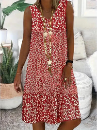 Briar™ - Ärmelloses Blumenkleid – Rot