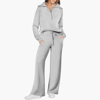 Gwendolyn | Damen Kapuzenpullover Jogginghose Set – Grau