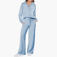 Gwendolyn | Damen Kapuzenpullover Jogginghose Set – Blau