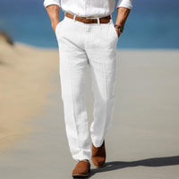 HERRLICHE PREMIUM-LINENHOSE (MIT GÜRTELSCHLAUFEN) – Weiß