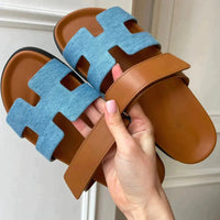 Heidi-Mode | Sandale – Braun/Jeans
