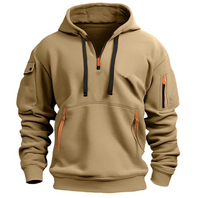 Kapuzenpulli mit mehreren Taschen für Männer – Khaki